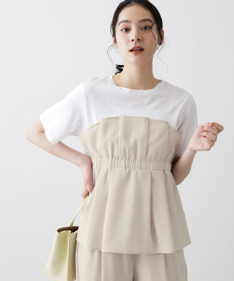 デッサン Dessin 【セットアップ可】ビスチェドッキングTシャツ （トープ(554)） トープ(554)