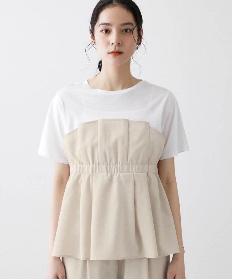 デッサン Dessin 【セットアップ可】ビスチェドッキングTシャツ （トープ(554)） トープ(554)