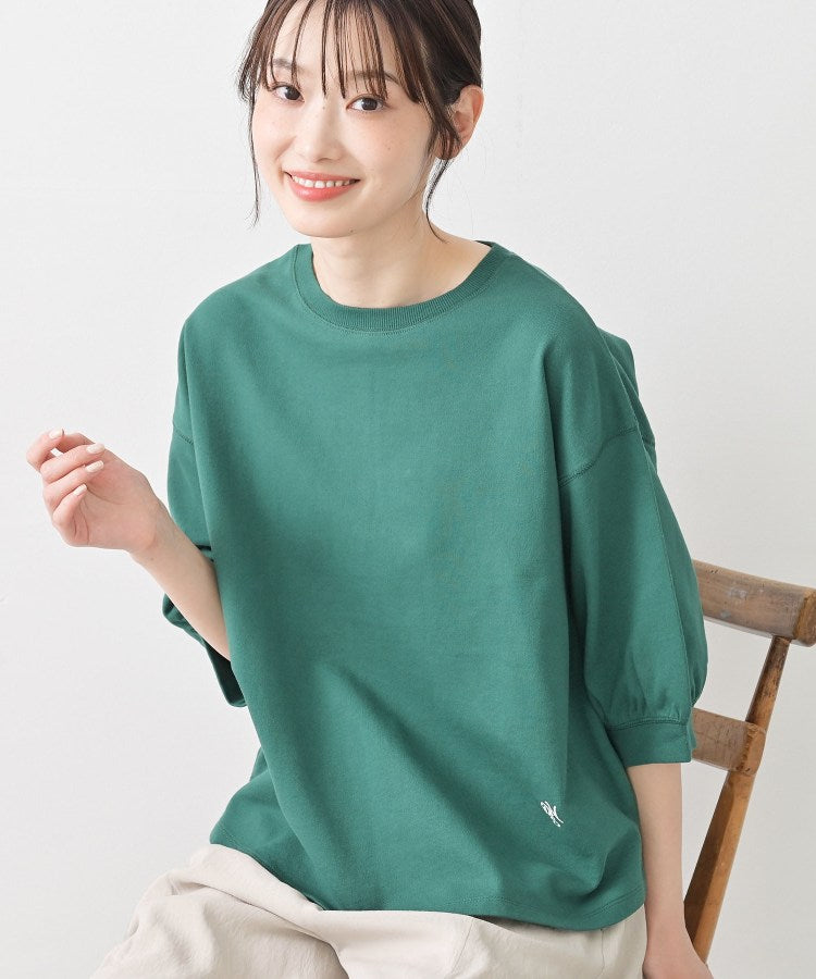 デッサン Dessin 【新色追加／360度可愛い】バックヘンリーカットソー5分袖 （グリーン(022)） グリーン(022)