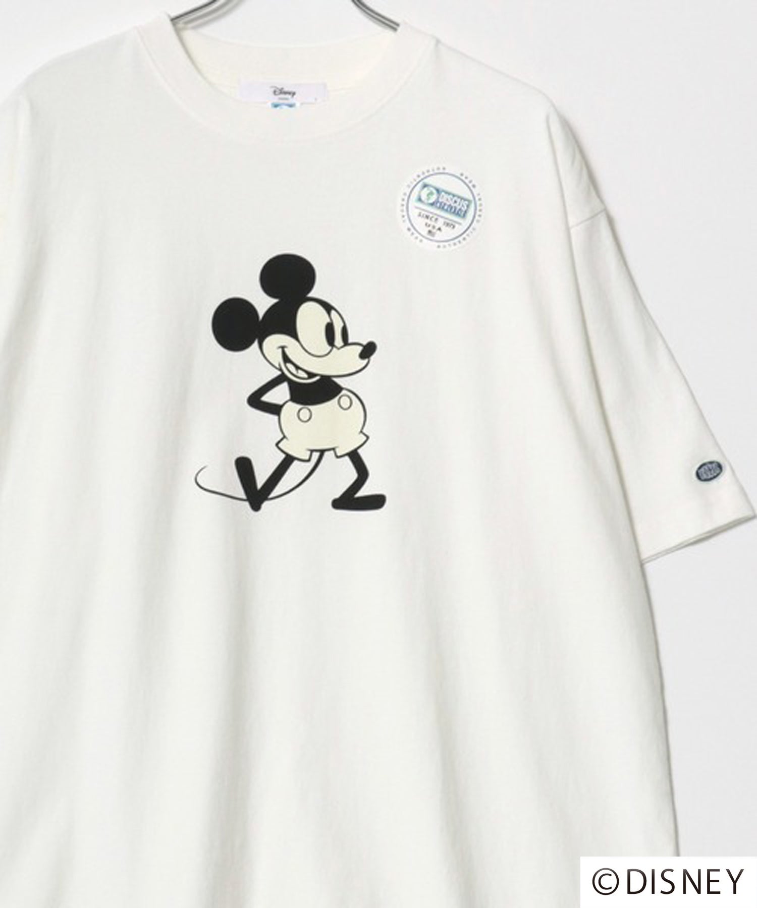 ディズニー Disney オーバーサイズ ミッキー ヴィンテージ レトロプリント 半袖Tシャツ （ホワイト） ホワイト