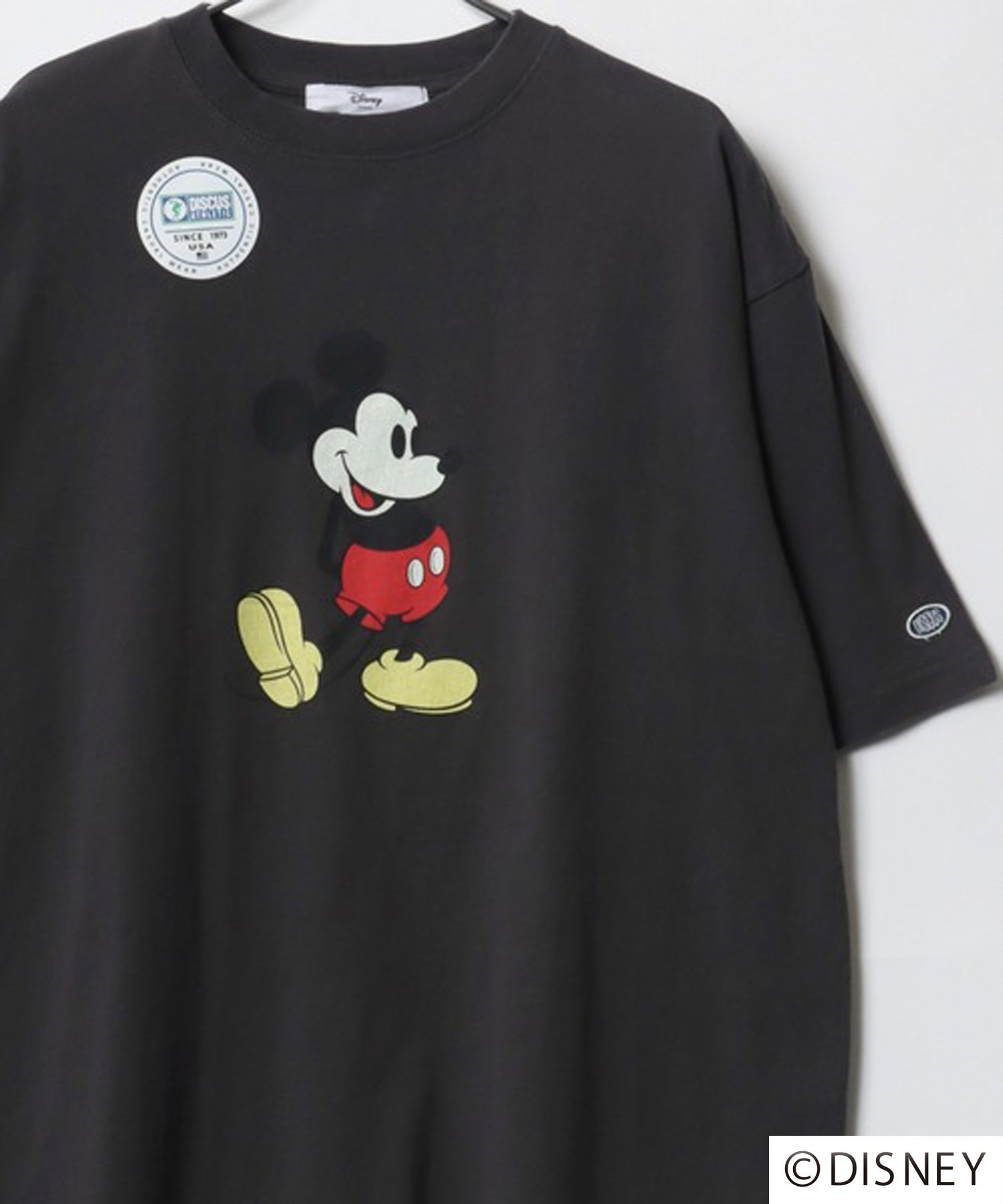 ディズニー Disney オーバーサイズ ミッキー ヴィンテージ レトロプリント 半袖Tシャツ （ブラック系その他） ブラック系その他