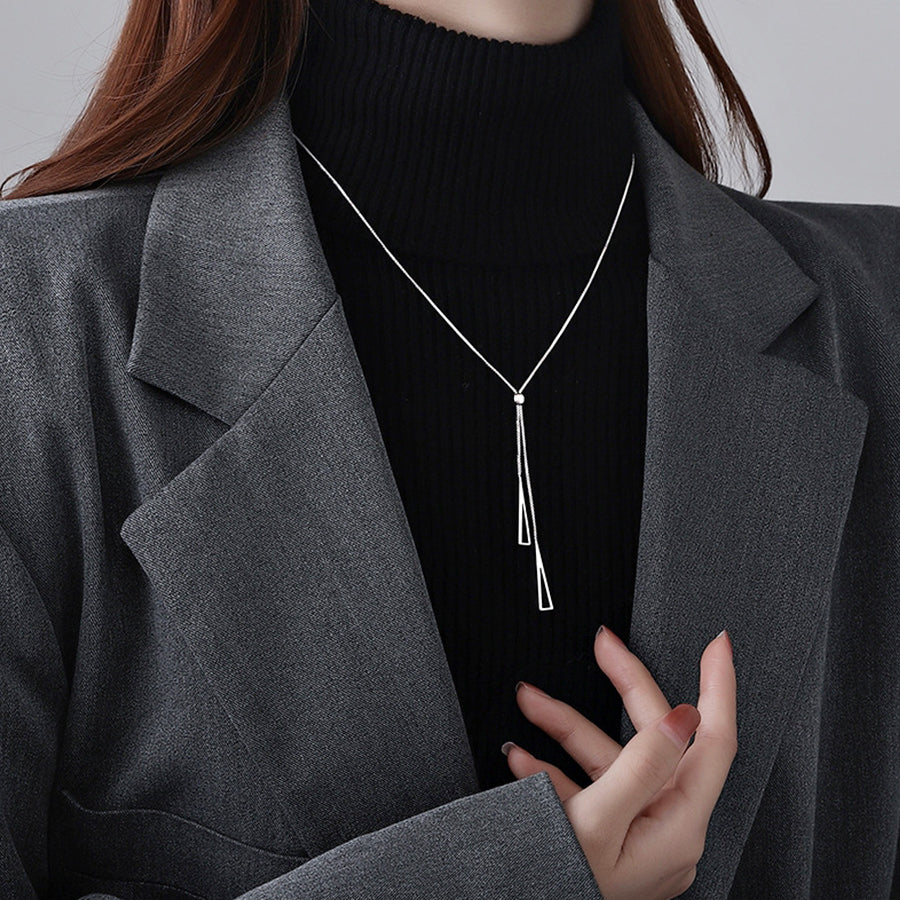ダイヤモンドハーツ Diamond Hearts 【訳あり新品】トライアングルループタイ Yシェイプ ネックレス （シルバー） シルバー
