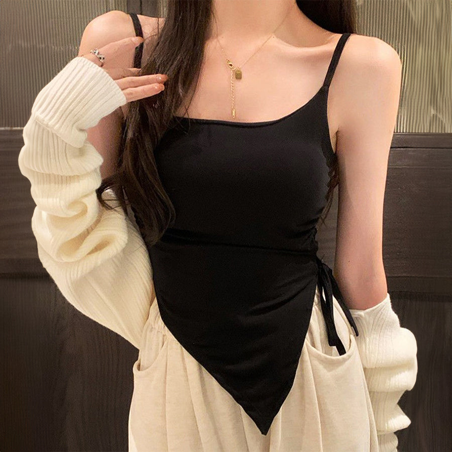 ダイヤモンドハーツ Diamond Hearts 【訳あり新品】カップ付きアシンメトリーデザインキャミソール （ホワイト） ホワイト