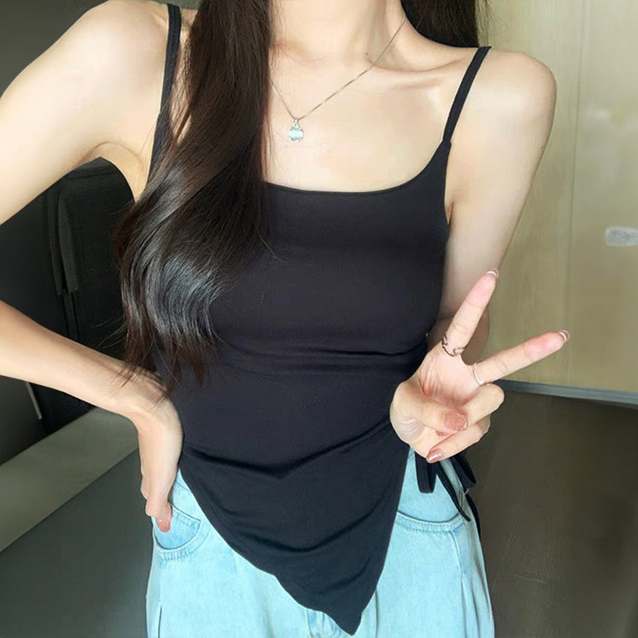 ダイヤモンドハーツ Diamond Hearts 【訳あり新品】カップ付きアシンメトリーデザインキャミソール （ホワイト） ホワイト