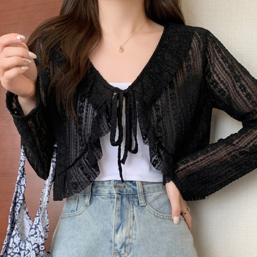 ダイヤモンドハーツ Diamond Hearts 【訳あり新品】レースフリルショートカーディガン （ホワイト） ホワイト