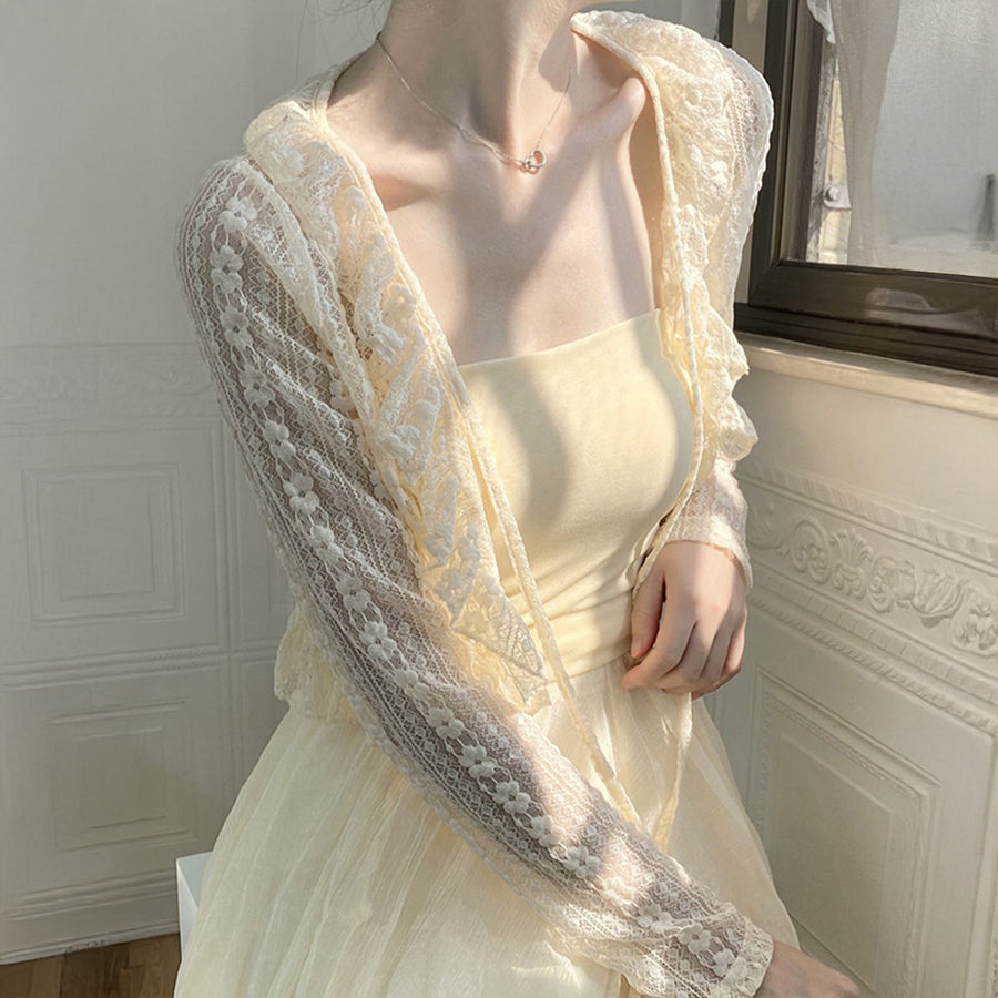 ダイヤモンドハーツ Diamond Hearts 【訳あり新品】レースフリルショートカーディガン （ホワイト） ホワイト