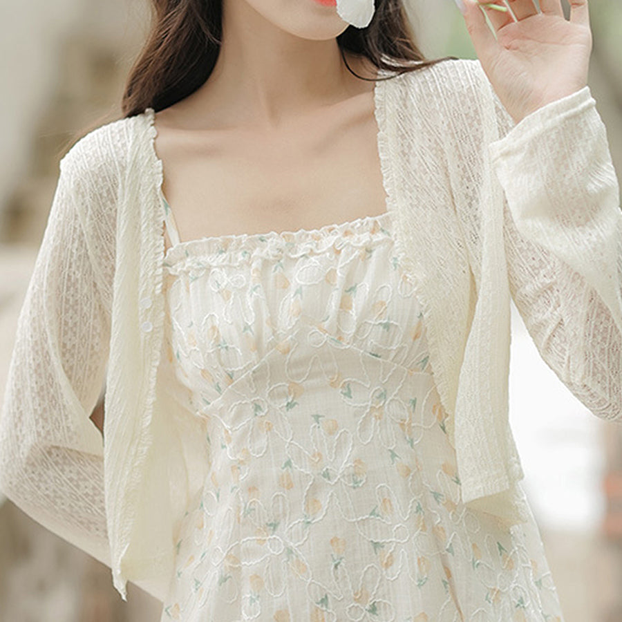 ダイヤモンドハーツ Diamond Hearts 【訳あり新品】フェミニンレースカーディガン （ホワイト） ホワイト