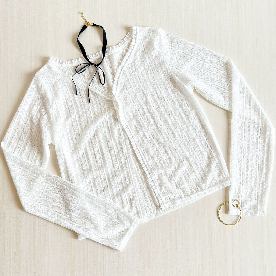 ダイヤモンドハーツ Diamond Hearts 【訳あり新品】フェミニンレースカーディガン （ホワイト） ホワイト