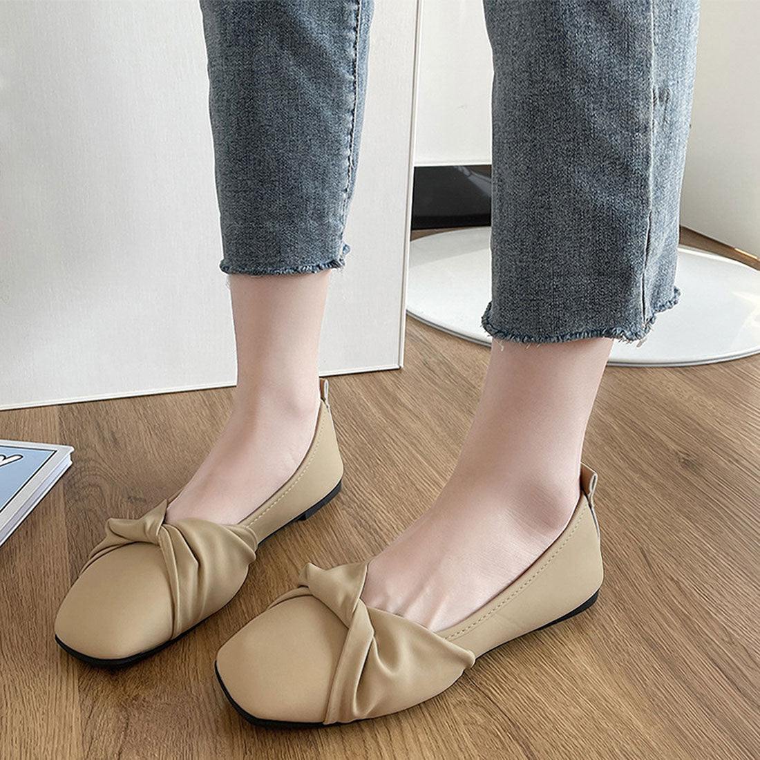 Dewlily Square Toe Chunky Heel Korean Fashion Teens 20s 30s Elegant Mature Low Heel Long Wear Fatigue-Free Leg Lengthening Effect