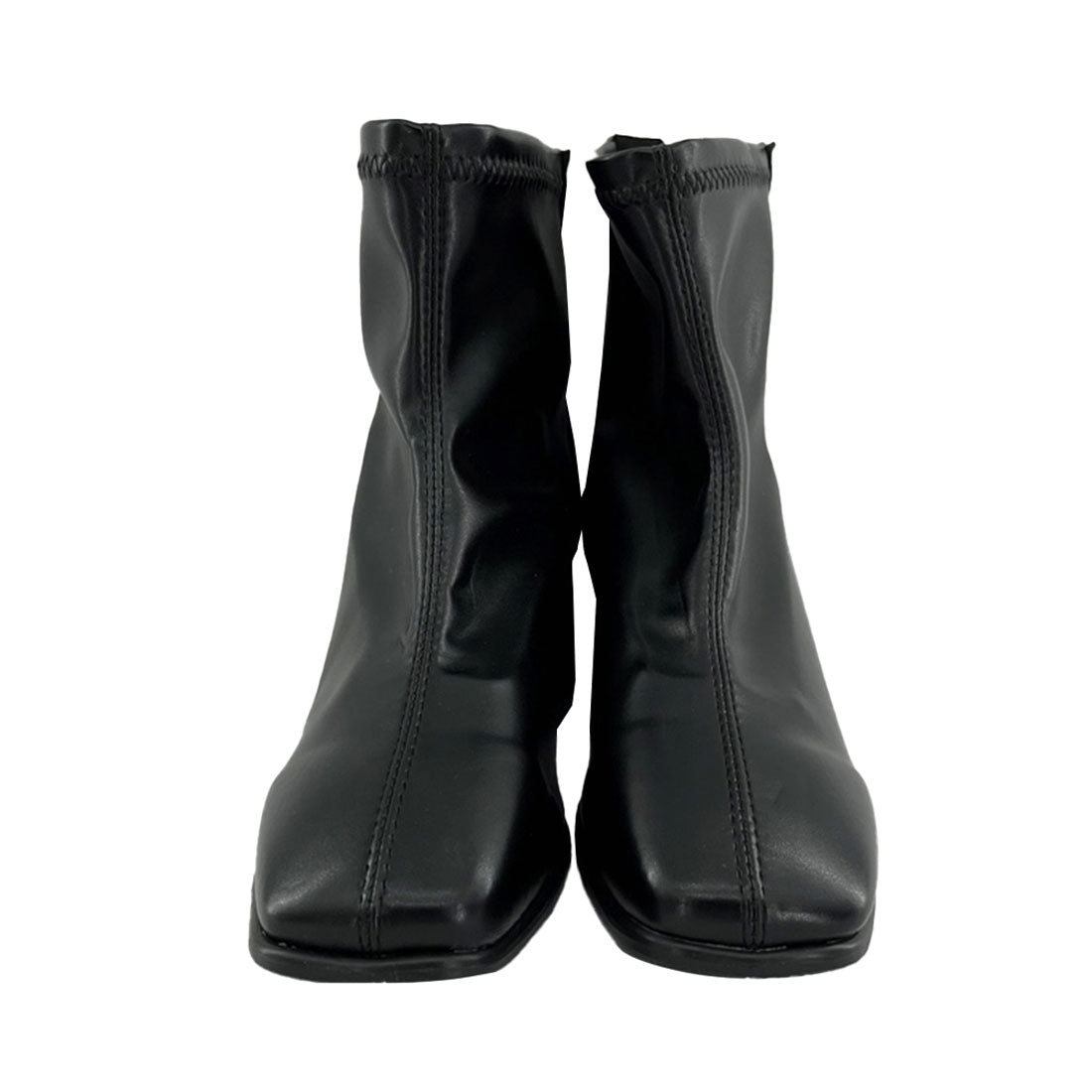 Dewlily Simple Square Short Boots for Women, Teens, 20s, 30s, Korean F