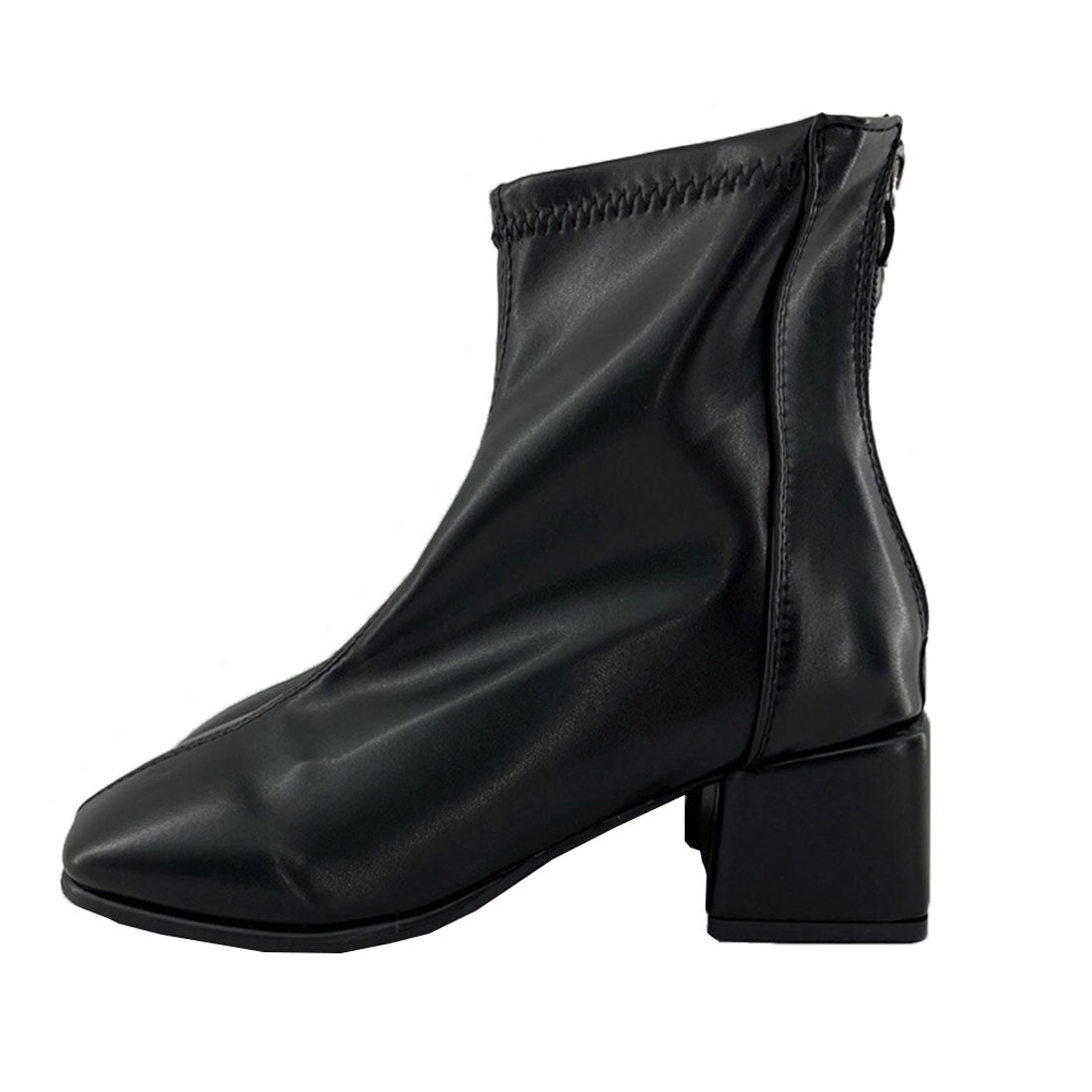 Dewlily Simple Square Short Boots for Women, Teens, 20s, 30s, Korean F