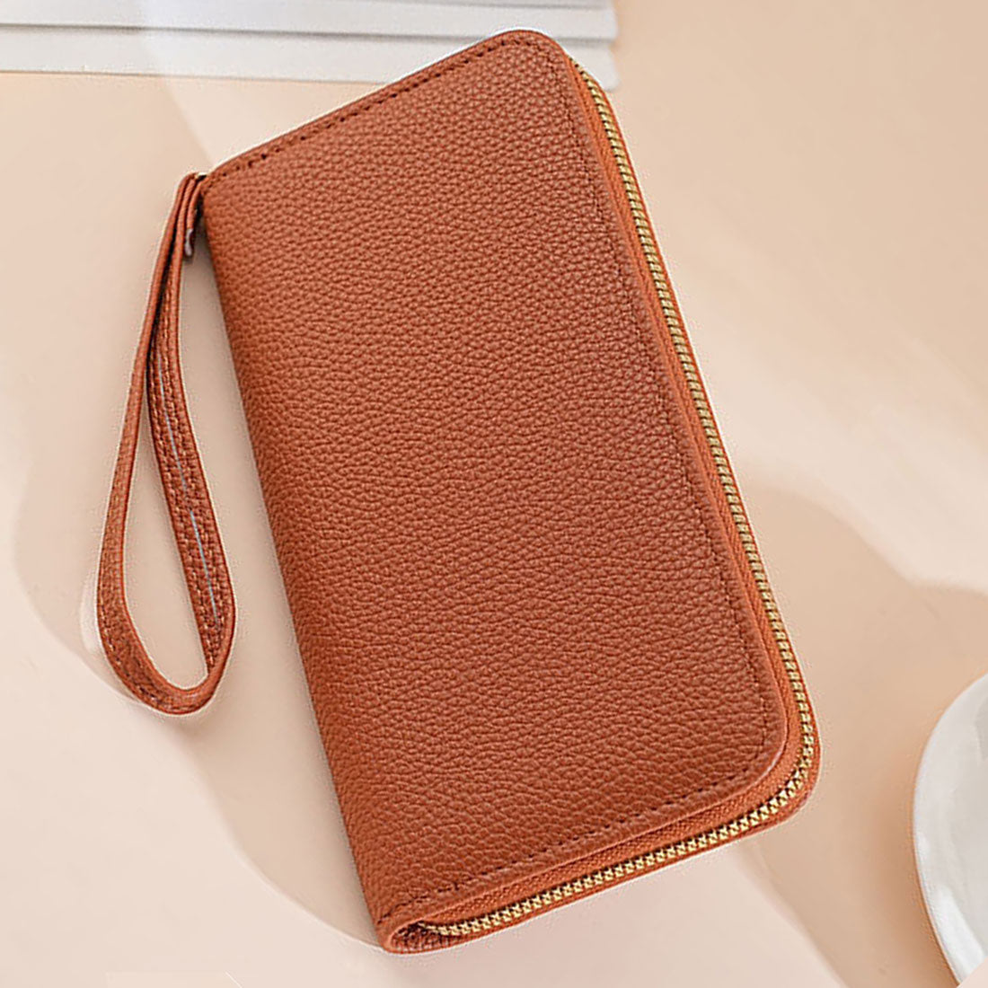 Dewlily Fake Leather Long Wallet for Women, Teens, 20s, 30s, Korean Fashion, Casual, Compact, Cute, Elegant, Gift, Present, Office