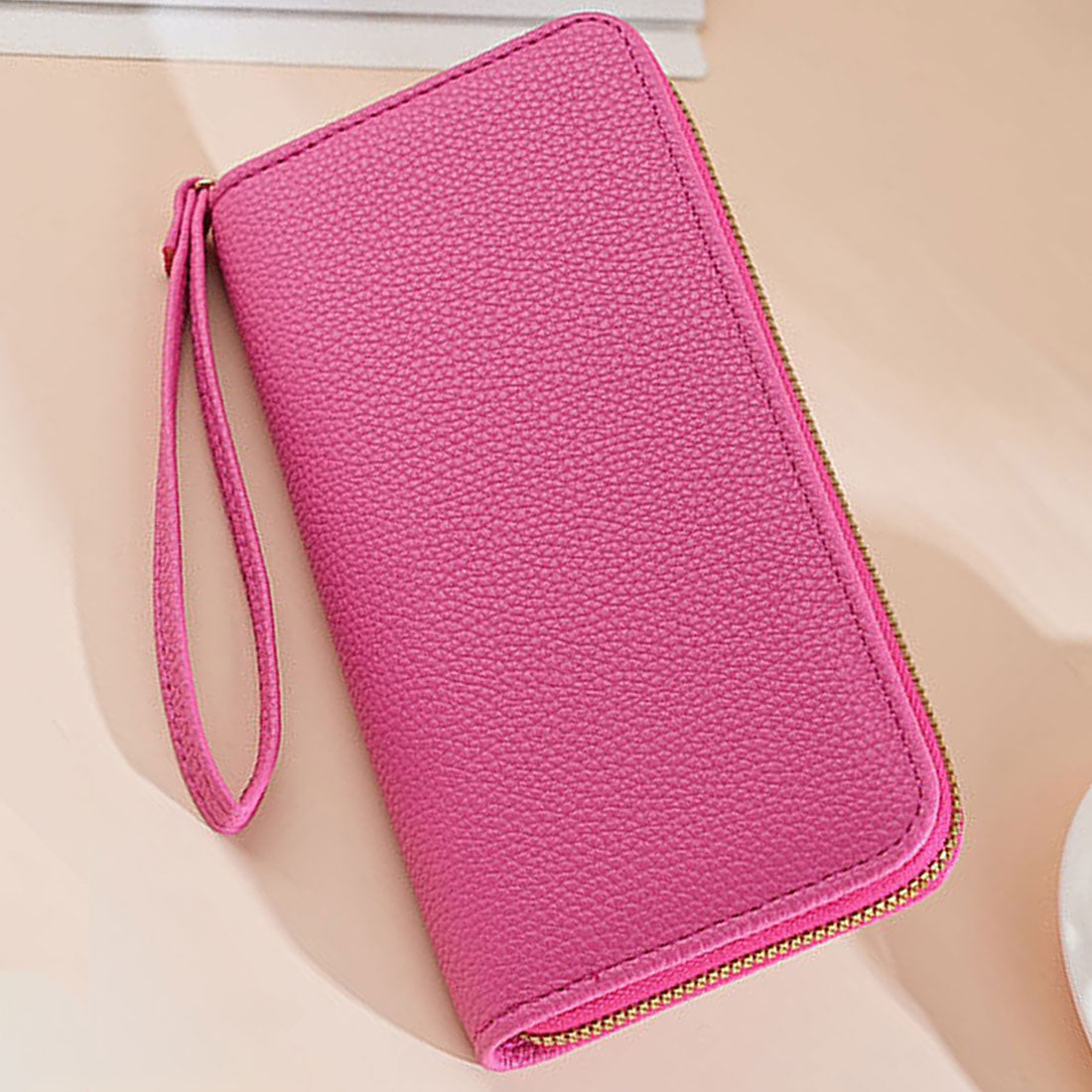 Dewlily Fake Leather Long Wallet for Women, Teens, 20s, 30s, Korean Fashion, Casual, Compact, Cute, Elegant, Gift, Present, Office