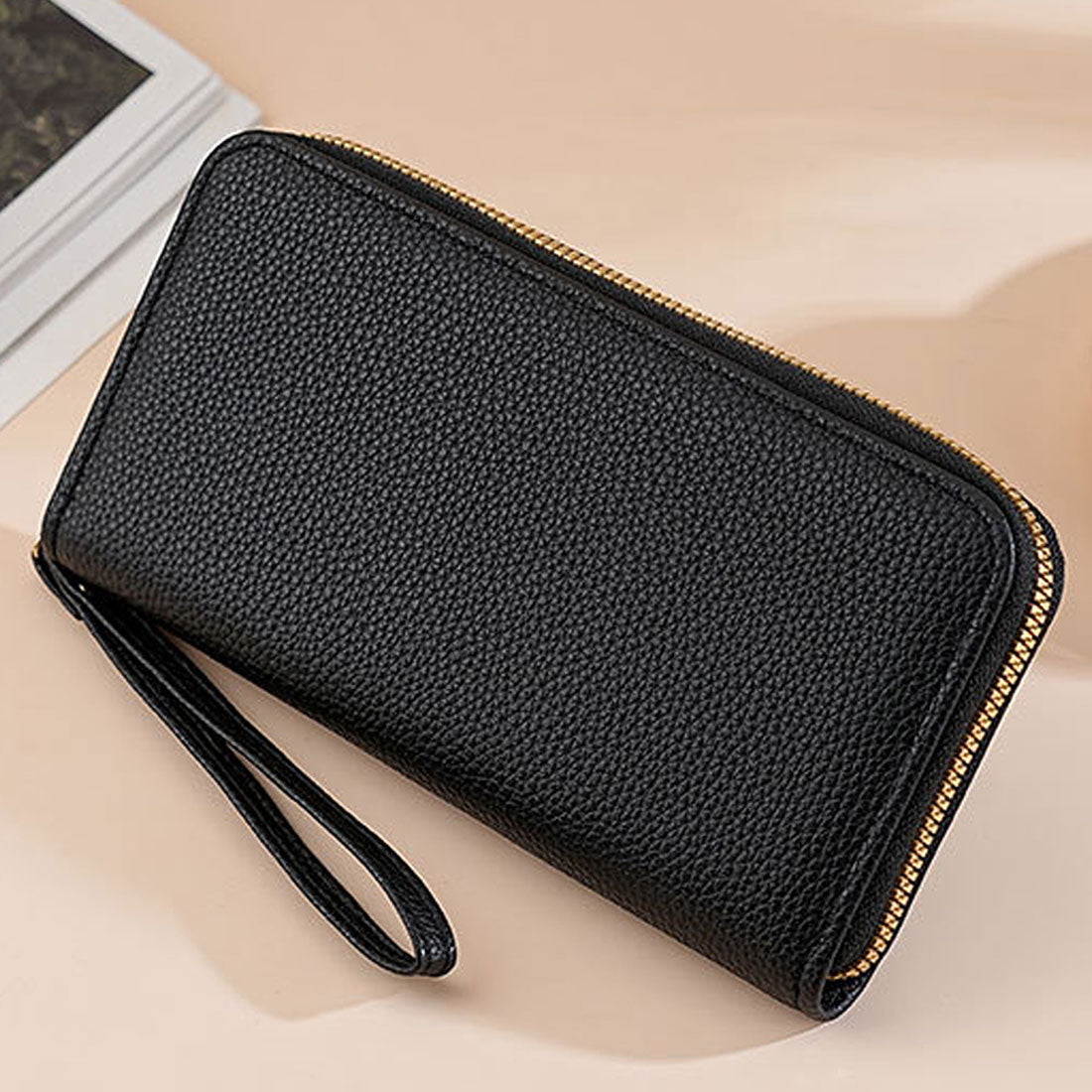 Dewlily Fake Leather Long Wallet for Women, Teens, 20s, 30s, Korean Fashion, Casual, Compact, Cute, Elegant, Gift, Present, Office