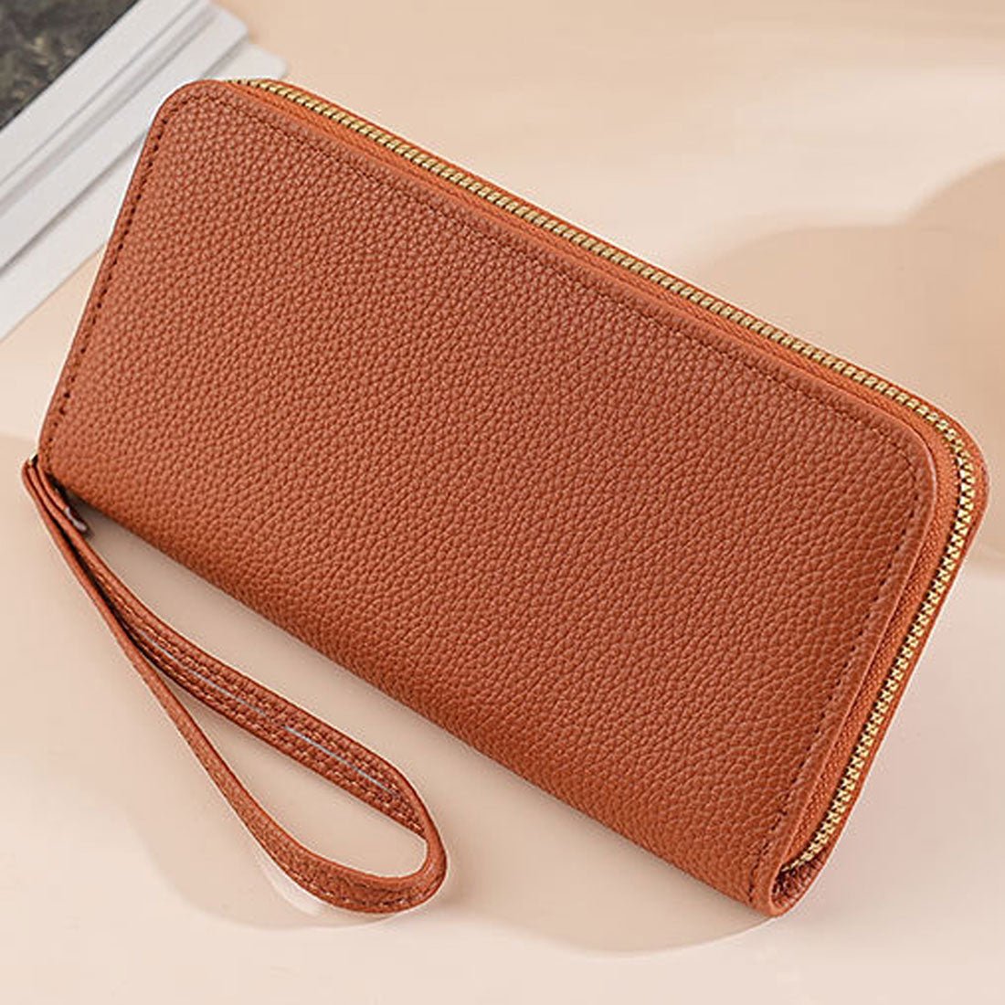 Dewlily Fake Leather Long Wallet for Women, Teens, 20s, 30s, Korean Fashion, Casual, Compact, Cute, Elegant, Gift, Present, Office