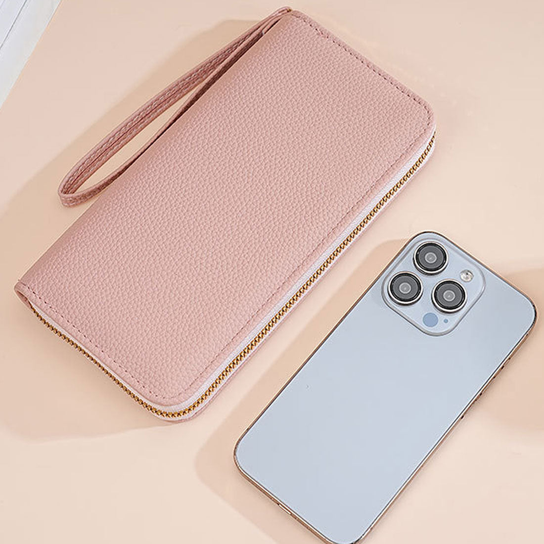 Dewlily Fake Leather Long Wallet for Women, Teens, 20s, 30s, Korean Fashion, Casual, Compact, Cute, Elegant, Gift, Present, Office