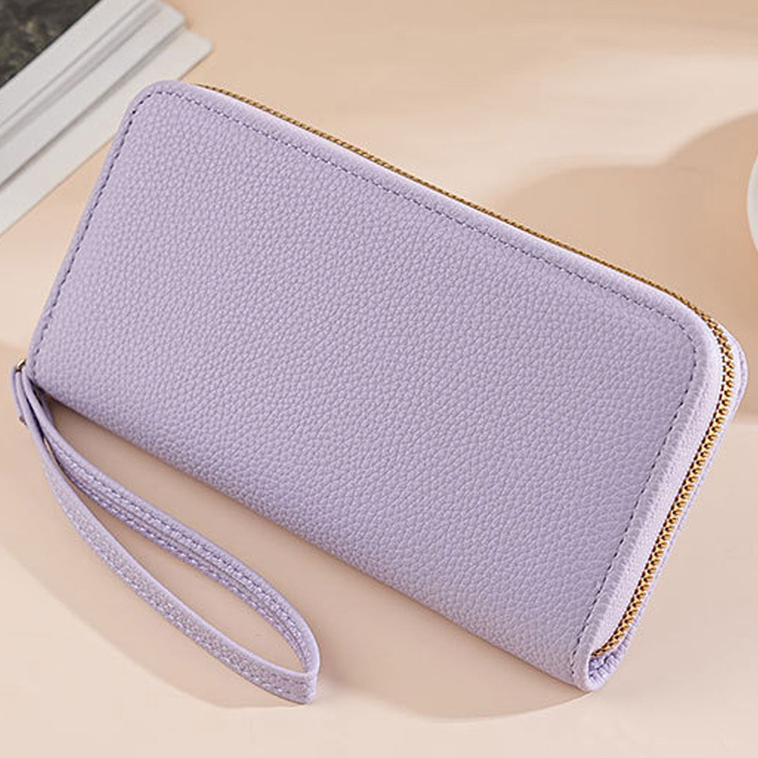 Dewlily Fake Leather Long Wallet for Women, Teens, 20s, 30s, Korean Fashion, Casual, Compact, Cute, Elegant, Gift, Present, Office