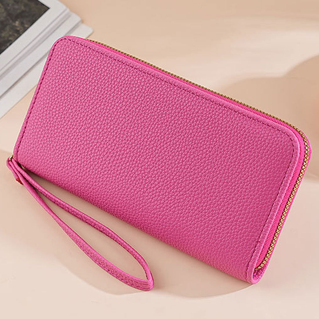 Dewlily Fake Leather Long Wallet for Women, Teens, 20s, 30s, Korean Fashion, Casual, Compact, Cute, Elegant, Gift, Present, Office