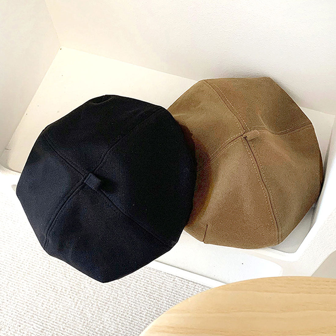 Dewlily One-point beret, Korean fashion, for teens, 20s, 30s, versatile, one-point, cute, voluminous, stylish, plain, raschel, casual