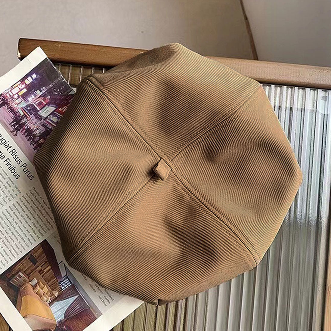 Dewlily One-point beret, Korean fashion, for teens, 20s, 30s, versatile, one-point, cute, voluminous, stylish, plain, raschel, casual