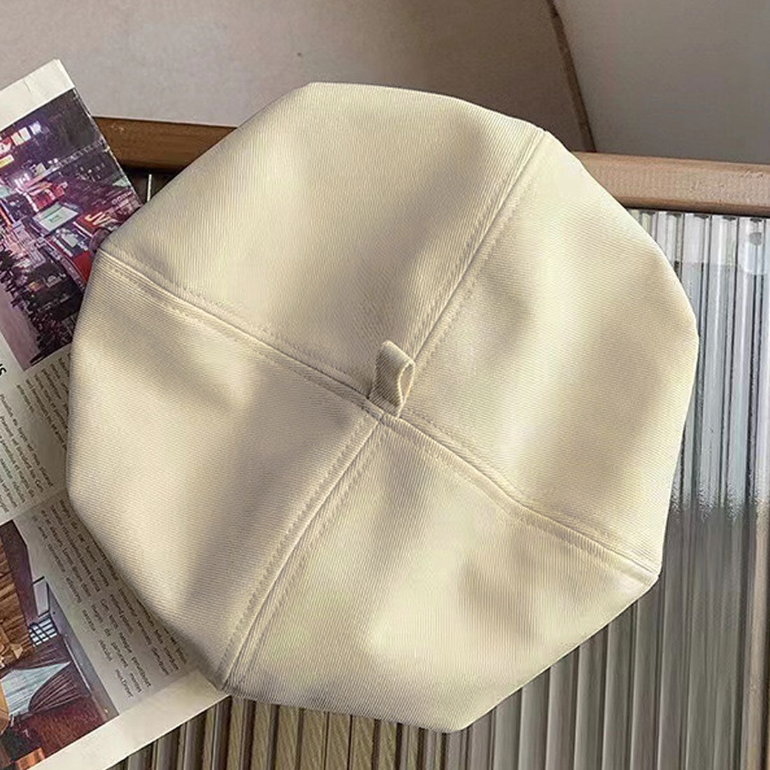 Dewlily One-point beret, Korean fashion, for teens, 20s, 30s, versatile, one-point, cute, voluminous, stylish, plain, raschel, casual