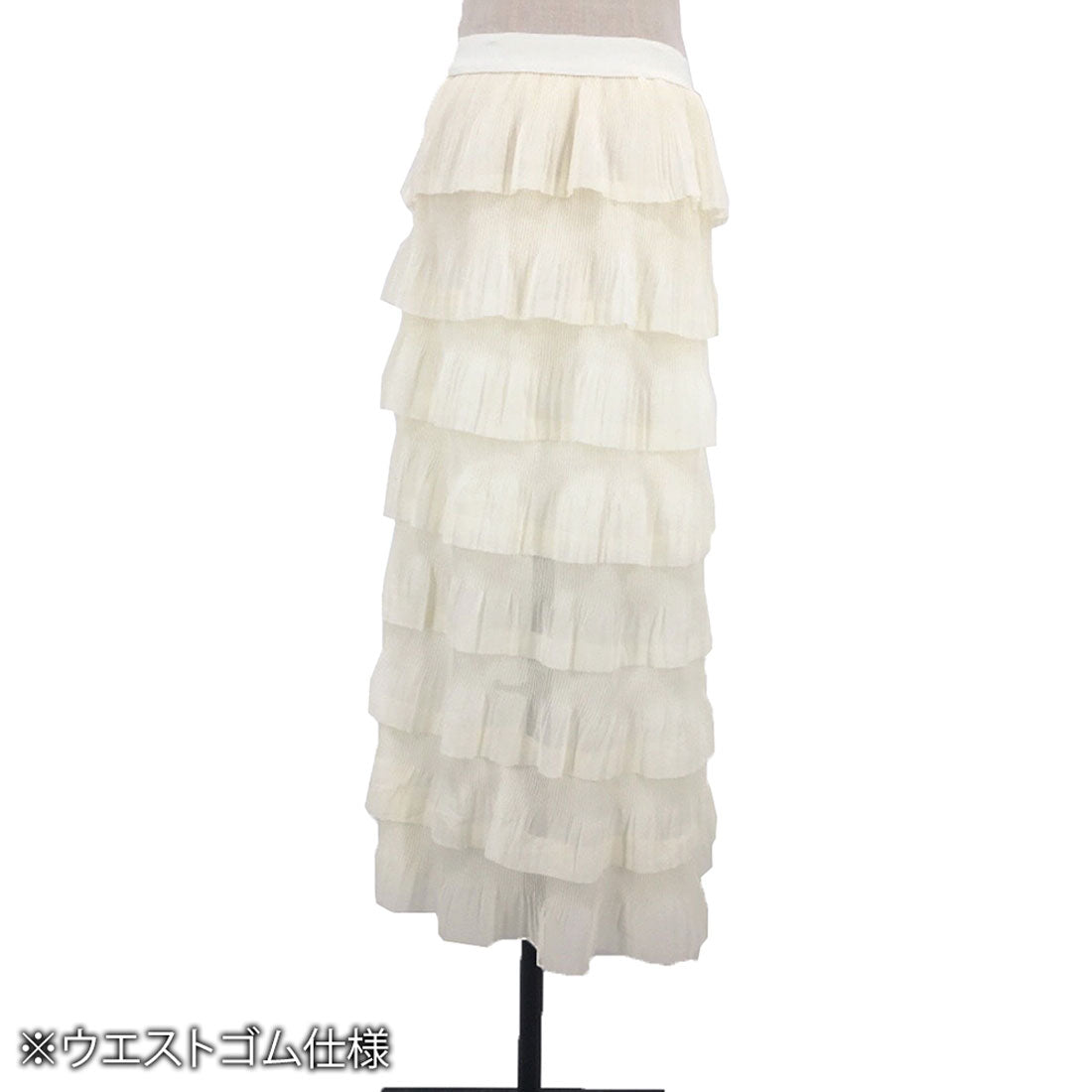 デューリリー Dewlily ティアードフリルスカート レディース 春服 夏 秋 10代 20代 30代 韓国ファッション シアー ミモレ丈 ロング マーメイドスカート 大きいサイズ