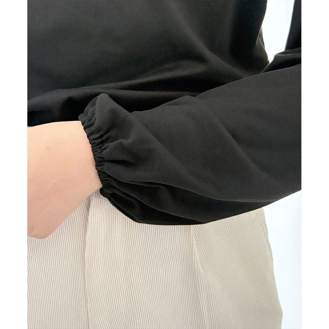 デューリリー Dewlily ボリューム袖カットソー レディース 韓国 カジュアル 長袖 ゆったり 無地 シンプル トップス 大人 リラックス 春 夏 秋 冬 着回し 普段着 （グリーン） グリーン