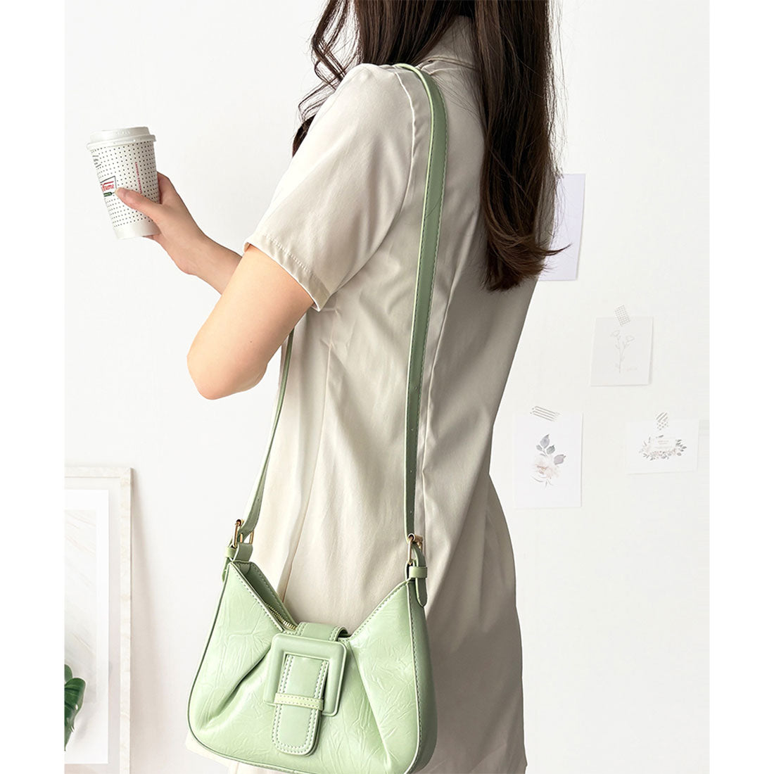 デューリリー Dewlily 半袖ミニシャツワンピース 夏トップス 半袖 シャツ ロング丈 韓国 ファッション レディース 春夏 体型カバー シンプル カジュアル オフィス （ブラウン） ブラウン