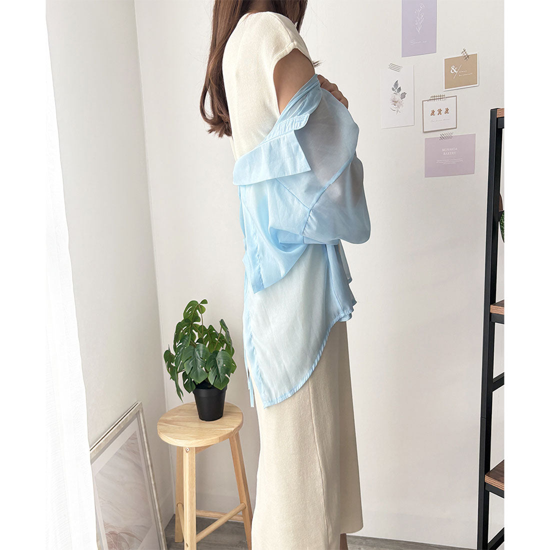 デューリリー Dewlily ニットストレートワンピース ワンピース ニット ロング丈 一枚コーデ 韓国 ファッション レディース 春夏 着回し 体型カバー 無地 シンプル （ホワイト×ブラック） ホワイト×ブラック