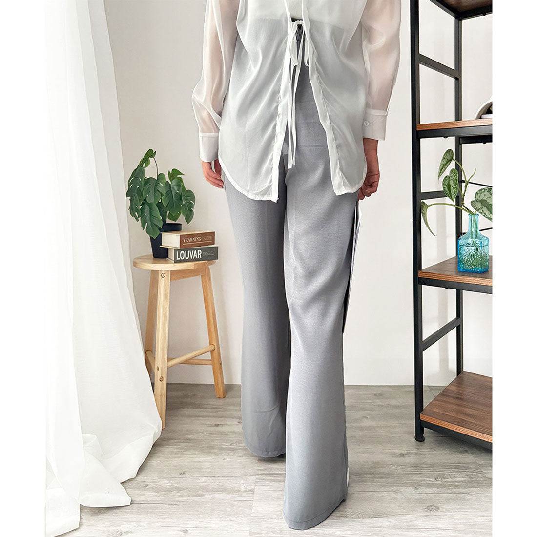 デューリリー Dewlily ワイドリラックスパンツ ワイド パンツ 体型カバー 韓国 ファッション レディース 春夏 ウエストゴム 通勤 旅行 カジュアル 部屋着 ルームウェア （イエロー） イエロー