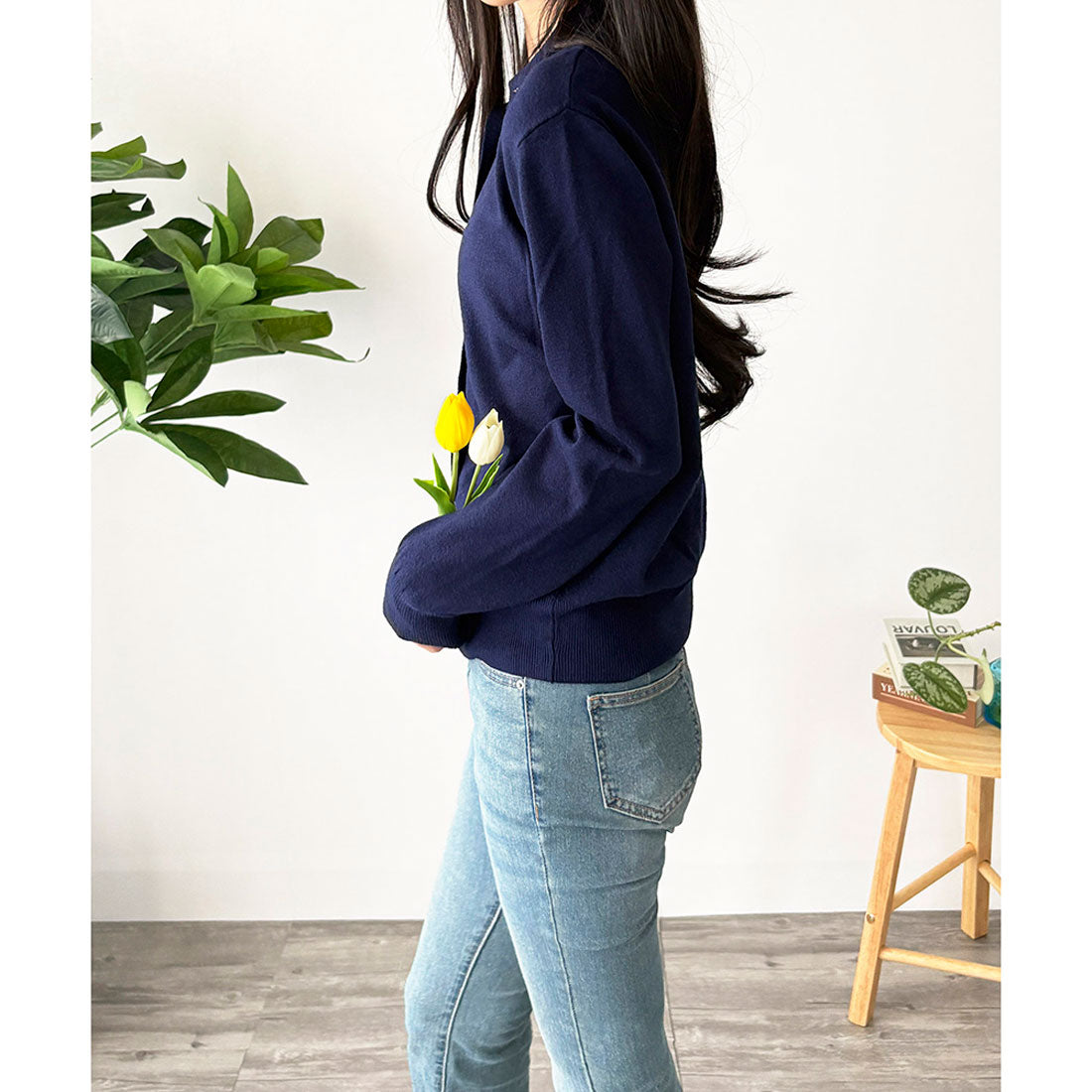 デューリリー Dewlily ソフトニットカーディガン レディース 羽織 長袖 前開き ベーシック 無地 きれいめ 秋冬 冷え対策 軽量 セーター オフィス 着回し 定番 シンプル （アイボリー） アイボリー