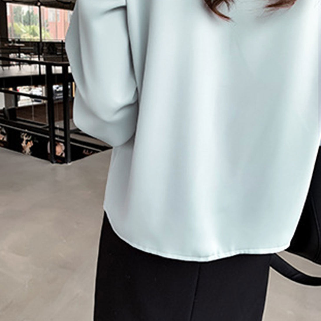 Dewlily Point Lace Blouse for Women Tops Shirts Long Sleeve Spring Clothes Autumn Clothes Korean Fashion for Teens 20s 30s Office Casual Feminine Plus Size
