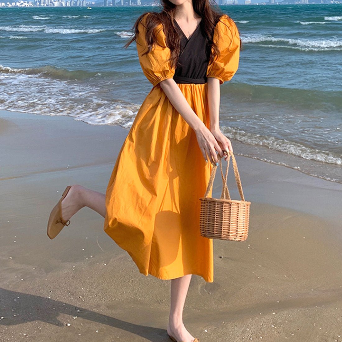 Dewlily Long Ribbon Cache-Coeur Dress Korean Fashion for Teens, 20s, 3 Dewlily Long Ribbon Cache-Coeur Dress Korean Fashion for Teens, 20s, 3