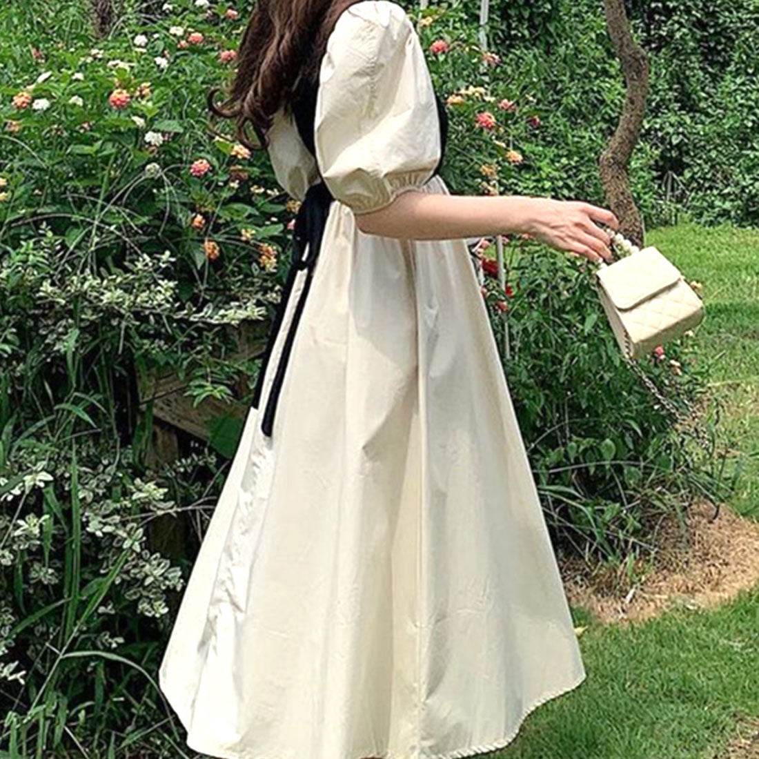 Dewlily Long Ribbon Cache-Coeur Dress Korean Fashion for Teens, 20s, 3