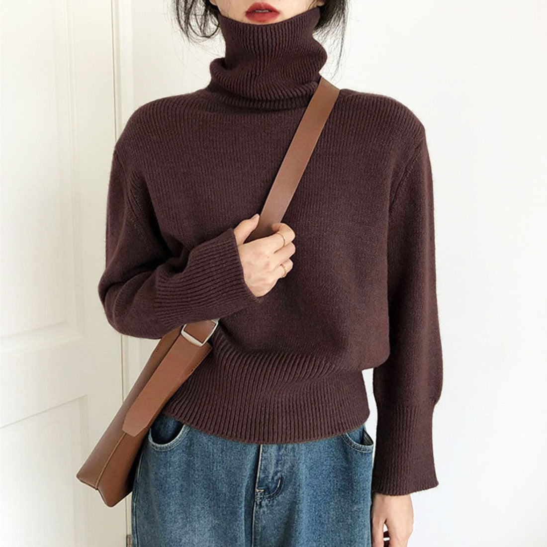 デューリリー Dewlily タートルネックセーター 秋 冬 韓国ファッション 10代 20代 30代 レディース 暖かい 可愛い 大人カジュアル シンプル ハイネック ニット