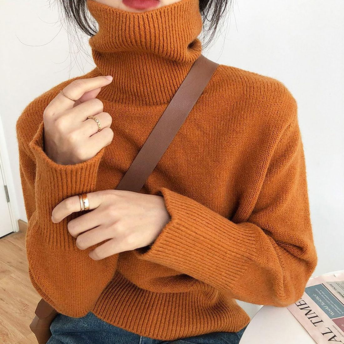 デューリリー Dewlily タートルネックセーター 秋 冬 韓国ファッション 10代 20代 30代 レディース 暖かい 可愛い 大人カジュアル シンプル ハイネック ニット