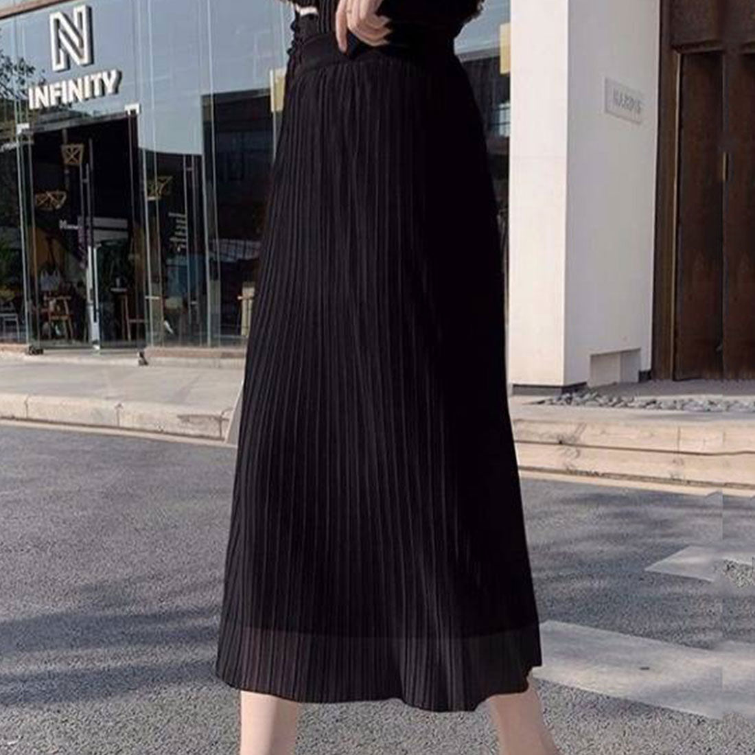 デューリリー Dewlily シースルースカート レディース 10代 20代 30代 韓国ファッション 春 夏 秋 カジュアル 可愛い 黒 シンプル ボトムス ミモレ丈 ロング丈