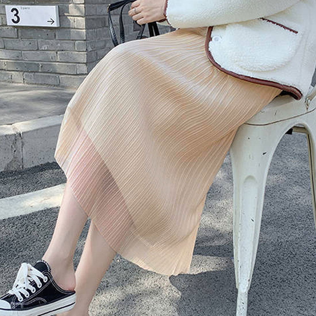 デューリリー Dewlily シースルースカート レディース 10代 20代 30代 韓国ファッション 春 夏 秋 カジュアル 可愛い 黒 シンプル ボトムス ミモレ丈 ロング丈