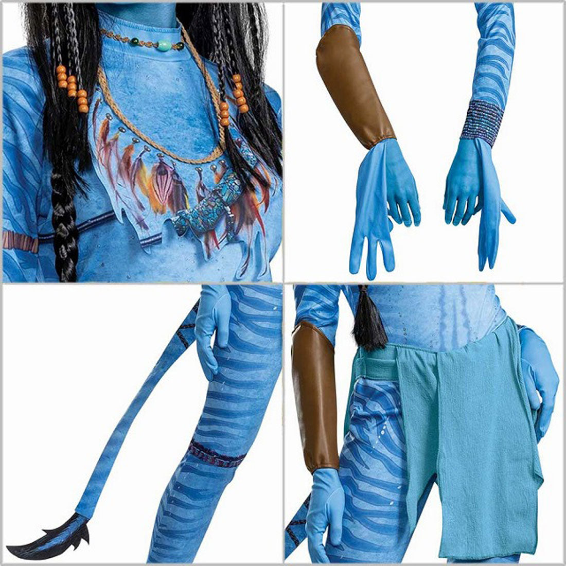 Disguise Halloween Costume Cosplay Avatar Neytiri 5-piece Set Full Body Adult Women's S M L 129239【Non-returnable item】