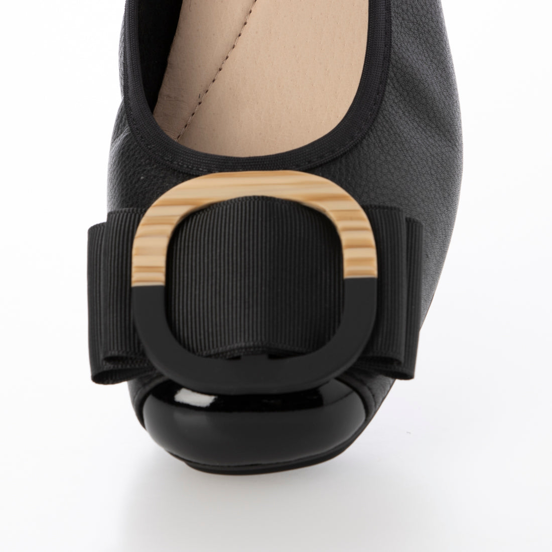 ドナミス Dona Miss バックル付き楽ちんフラットパンプス （BK） BK