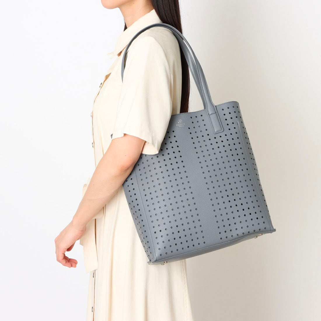 D.KELLY Tote Bag HUNDRED Vertical Style Punching Design Tote Bag Ladie