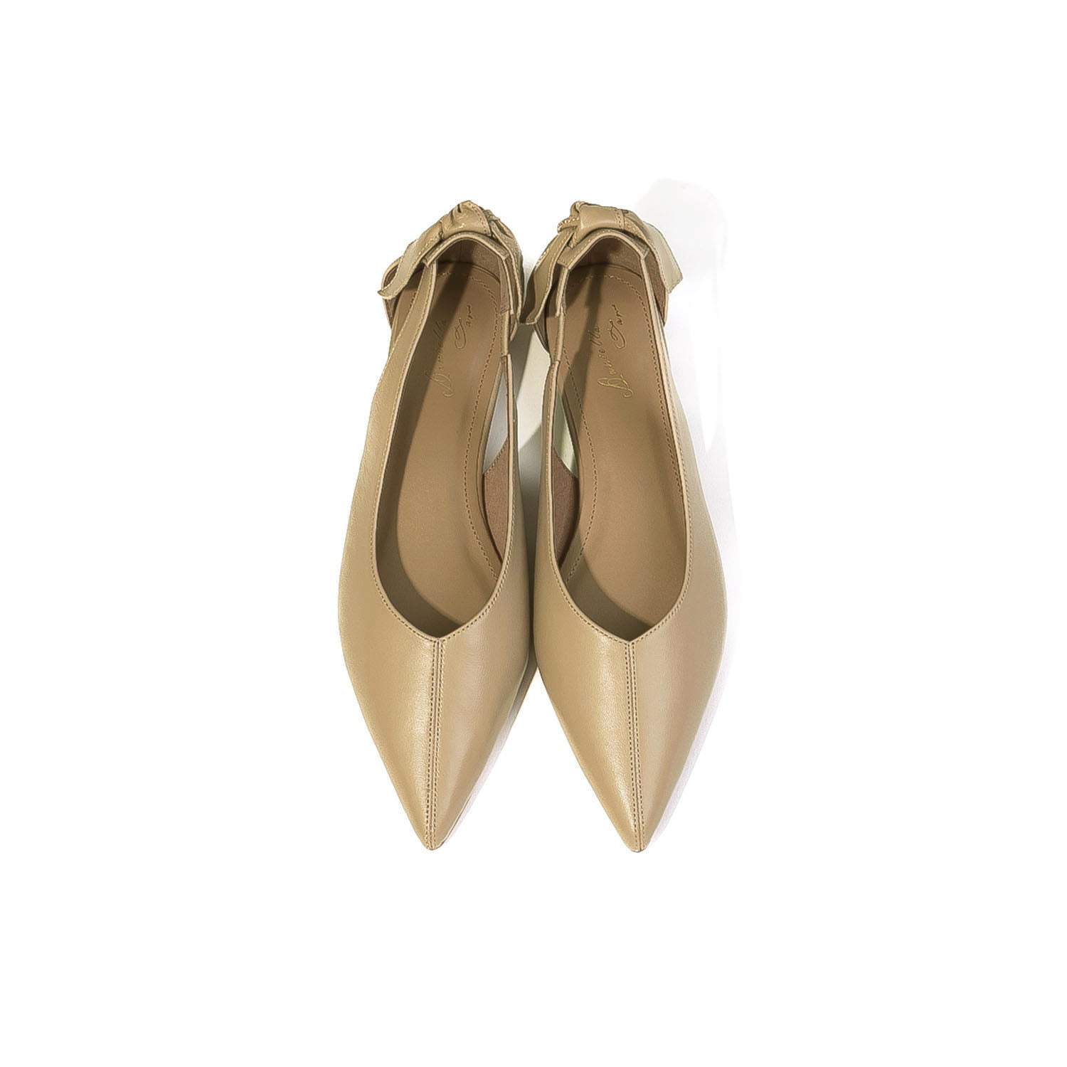 Daniella & GEMMA Back Ribbon Pointed Flat Pumps
