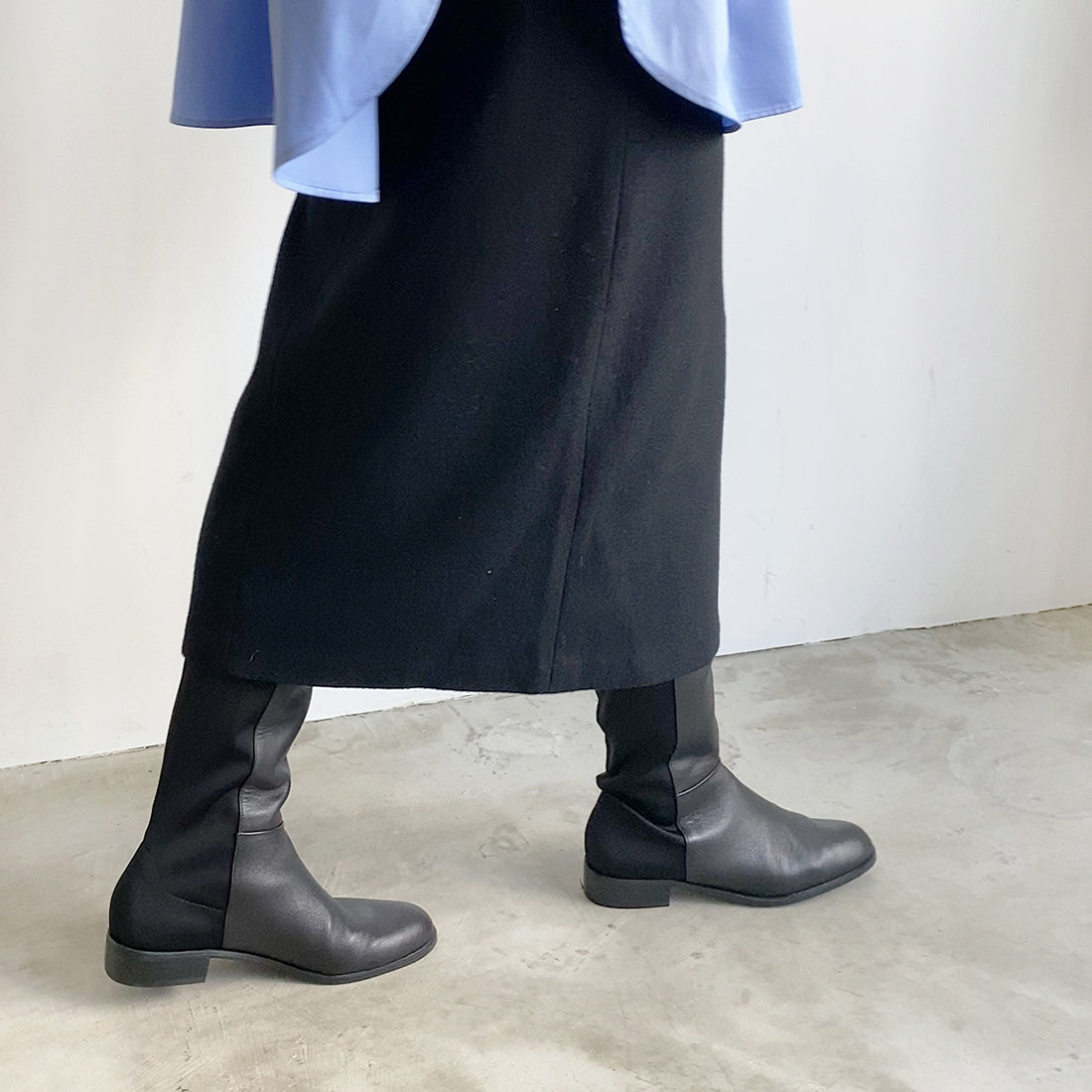 Daniella &amp; GEMMA [Akiko Kizu × Daniella &amp; GEMMA] Back stretch knee-high boots