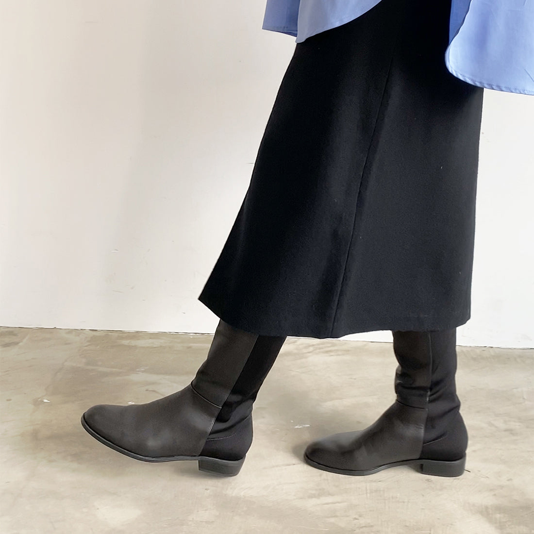 Daniella &amp; GEMMA [Akiko Kizu × Daniella &amp; GEMMA] Back stretch knee-high boots