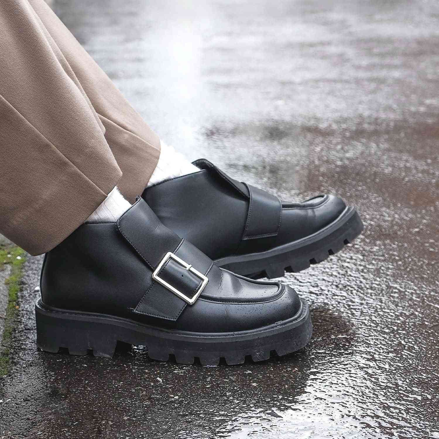 ダニエラアンドジェマ Daniella & GEMMA 【レイン対応】スクエアトゥショートエンジニアブーツ