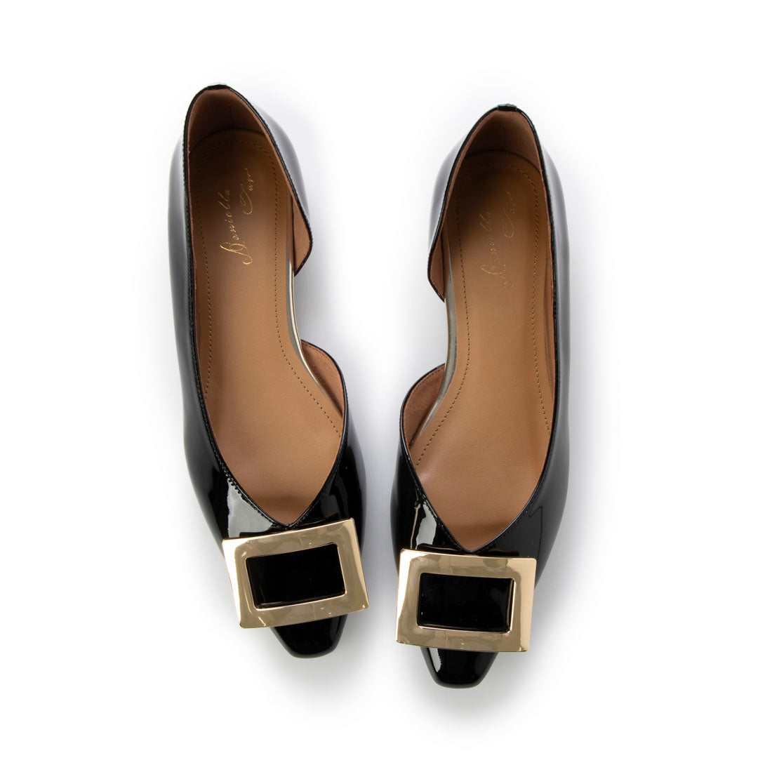 Daniella &amp; GEMMA Square motif flat pumps