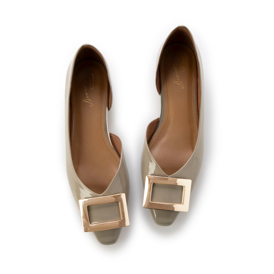 Daniella &amp; GEMMA Square motif flat pumps