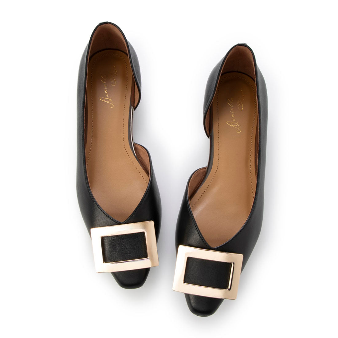 Daniella &amp; GEMMA Square motif flat pumps