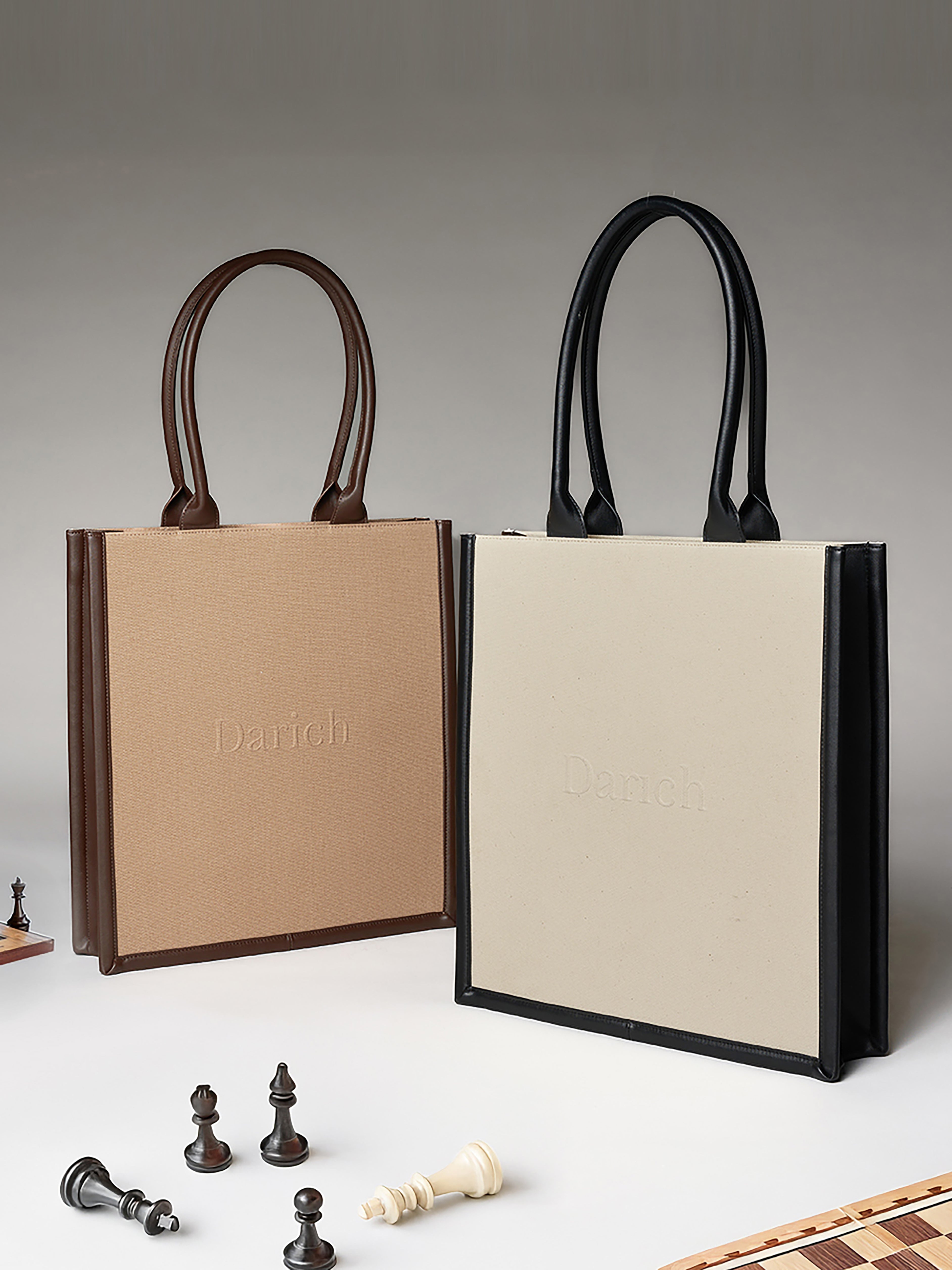 ダーリッチ Darich レザーキャンバストートバッグ （アイボリー） アイボリー