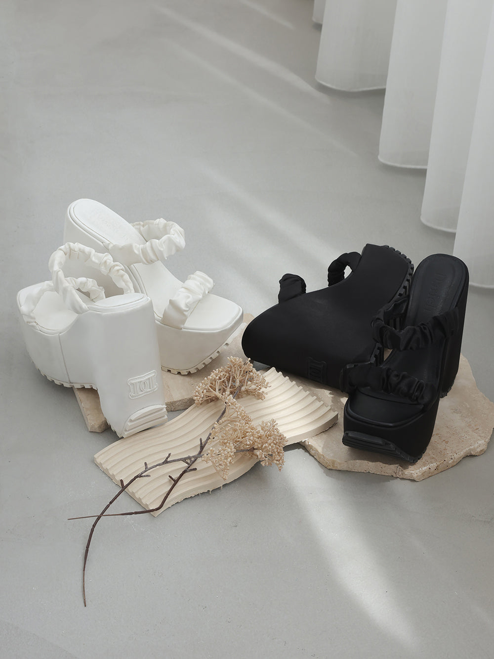 Darich satin platform sandals